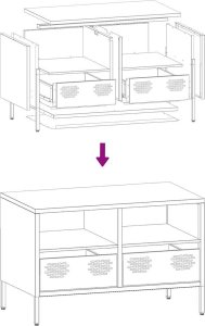 vidaXL vidaXL Szafka RTV, musztardowa, 68x39x43,5 cm, stal walcowana na zimno 10