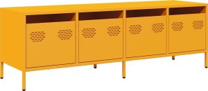 vidaXL vidaXL Szafka RTV, żółta, 135x39x43,5 cm, stal walcowana na zimno 2