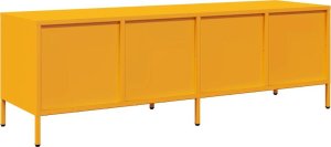 vidaXL vidaXL Szafka RTV, żółta, 135x39x43,5 cm, stal walcowana na zimno 7