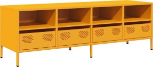 vidaXL vidaXL Szafka RTV, żółta, 135x39x43,5 cm, stal walcowana na zimno 2