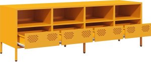 vidaXL vidaXL Szafka RTV, żółta, 135x39x43,5 cm, stal walcowana na zimno 5