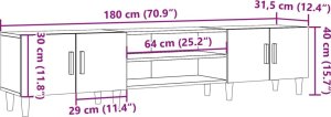 vidaXL Szafka TV, stare drewno, 180x31,5x40cm 10