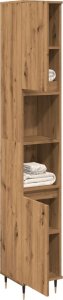 vidaXL Szafka łazienkowa, dąb artisan, 30x30x190 cm 3