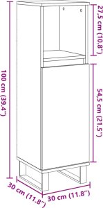 vidaXL vidaXL Szafka łazienkowa, stare drewno, 30x30x100 cm 10