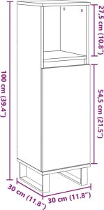 vidaXL vidaXL Szafka łazienkowa, szarość betonu, 30x30x100 cm 10