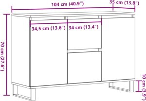 vidaXL Szafka, stare drewno, 104x35x70 cm 10
