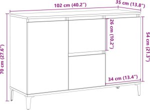 vidaXL Szafka, stare drewno, 102x35x70 cm 10