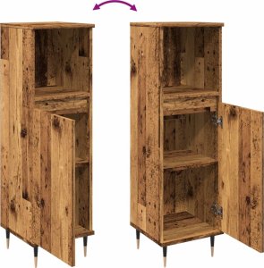 vidaXL vidaXL Szafka łazienkowa, stare drewno, 30x30x100 cm 8