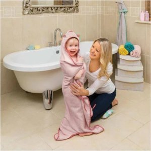 Clevamama Bamboo Extra Large Baby Towel - Pink, 3531 4