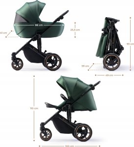 Wózek KinderKraft KINDERKRAFT stroller 3in1 PRIME 2 3IN1 MINK PRO DARK GREEN, KSPRIM02GRE300I 2
