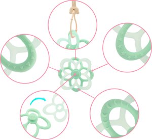 SafeTeddy Gryzak silikonowy kwiatek sensoryczny na ząbkowanie uspokajający SafeTeddy 2