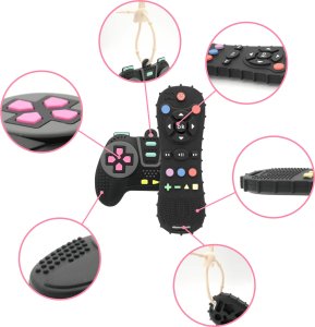 SafeTeddy Gryzak silikonowy pilot TV kontroler ząbkowanie sensoryczny 0+ SafeTeddy 3