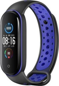 Beline Beline pasek Design Mi Band 7/6/5 czarno-niebieski /black-blue 3