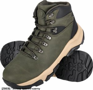 Buty trekkingowe męskie Reis BALPINE - Lekkie i wygodne trzewiki męskie wykonane z PU ze wstawkami z PVC podeszwa wykonana z phylonu oraz gumy - zielono-beżowo-czarny 45 1