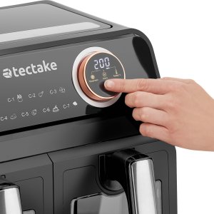 Frytkownica beztłuszczowa Tectake Frytownica beztłuszczowa Samurai, 2 komory gotowania, 7 programów, 2400 W - czarny 11