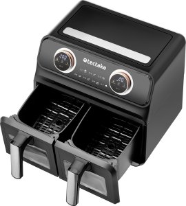 Frytkownica beztłuszczowa Tectake Frytownica beztłuszczowa Samurai, 2 komory gotowania, 7 programów, 2400 W - czarny 7