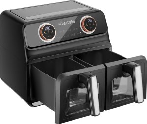 Frytkownica beztłuszczowa Tectake Frytownica beztłuszczowa Samurai, 2 komory gotowania, 7 programów, 2400 W - czarny 9