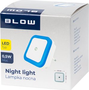 Lampka wtykowa do gniazdka Blow 44-287# Lampka nocna led z czujnikiem zmierzchu kwadratowa niebieska 3