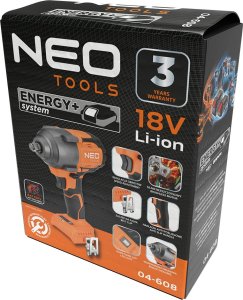 Klucz udarowy Neo Tools Klucz udarowy bezszczotkowy 18V, 850Nm, Energy+, bez akumulatora 04-608 8