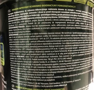 VIDARON Vidaron impregnat powłokotwórczy 5L dąb bielony ochronno-dekoracyjny 2