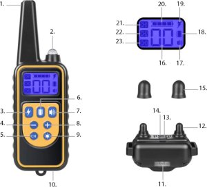 Przyjaciele Elektryczna obroża dla psa treningowa 800m pilot Elektryczna obroża dla psa treningowa 800m pilot 6