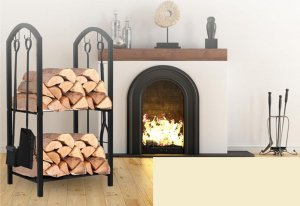 Palenisko ogrodowe Verk Stojak na drewno kominkowe opałowe akcesoria przybory pogrzebacz zmiotka Stojak na drewno kominkowe opałowe akcesoria przybory pogrzebacz zmiotka 3
