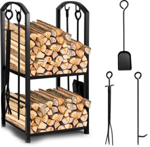 Palenisko ogrodowe Verk Stojak na drewno kominkowe opałowe akcesoria przybory pogrzebacz zmiotka Stojak na drewno kominkowe opałowe akcesoria przybory pogrzebacz zmiotka 4