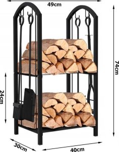 Palenisko ogrodowe Verk Stojak na drewno kominkowe opałowe akcesoria przybory pogrzebacz zmiotka Stojak na drewno kominkowe opałowe akcesoria przybory pogrzebacz zmiotka 5