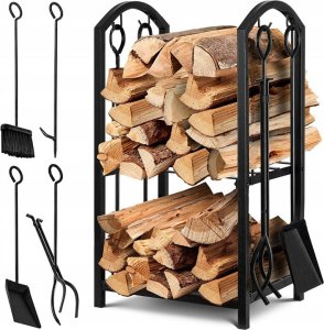 Palenisko ogrodowe Verk Stojak na drewno kominkowe opałowe akcesoria przybory pogrzebacz zmiotka Stojak na drewno kominkowe opałowe akcesoria przybory pogrzebacz zmiotka 6