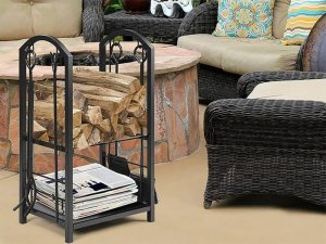 Palenisko ogrodowe Verk Stojak na drewno kominkowe opałowe akcesoria przybory pogrzebacz zmiotka Stojak na drewno kominkowe opałowe akcesoria przybory pogrzebacz zmiotka 8