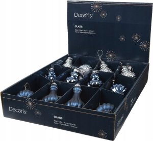 Kaemingk Niebieska bombka choinkowa 6x15cm Szklana błyszcząca matowa 6