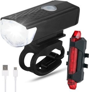 Verk Lampka rowerowa led zestaw tył przód usb na rower Lampka rowerowa led zestaw tył przód usb na rower 1