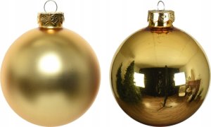 Kaemingk Zestaw 16 szklanych bombek choinkowych 8cm Złote błyszczące matowe 3