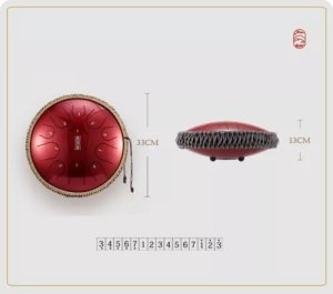 HLURU TBP11-14 Jewel Red Tongue drum 14" 11 ton 2