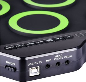 OEM PRZENOŚNA PERKUSJA ELEKTRYCZNA ZWIJANA DRUM PAD USB MP3 + PAŁECZKI 4