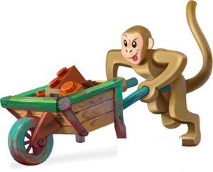 Rebel LEGO gra planszowa Monkey Palace rodzinna karty płytka konstrukcyjna klocki 4
