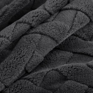 Design 91 Koc mikroflano z tłoczeniem w formie jodełki CARO 170X210 stalowy 6