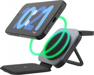 Podstawka Fixed Fixed | MagFlex Alu Foldable magnetic wireless charging stand 3in1 | FIXMFLE-AL-GR 4