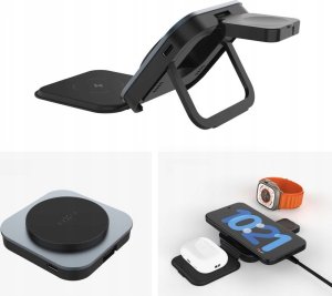 Podstawka Fixed Fixed | MagFlex Alu Foldable magnetic wireless charging stand 3in1 | FIXMFLE-AL-GR 7