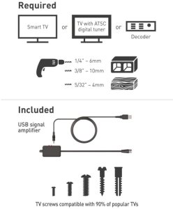 Barkan Uchwyt do Telewizora 13-90 Obrotowy z Anteną DVB-T2 25dB - BRK_783896 11