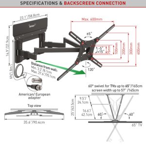 Barkan Uchwyt do Telewizora 13-90 Obrotowy z Anteną DVB-T2 25dB - BRK_783896 5