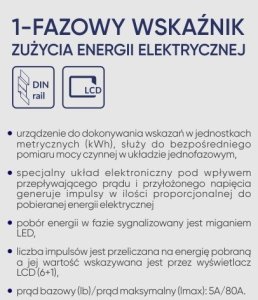 Orno Licznik energii elektrycznej 1-fazowy Orno OR-WE-522 5