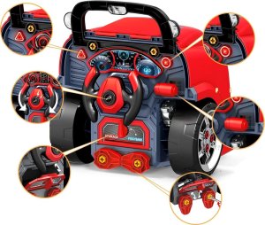 Qulki ZESTAW MECHANIKA DLA DZIECI Silnik DO ROZKRĘCANIA SAMOCHÓD AUTO WARSZTAT Efekty 3