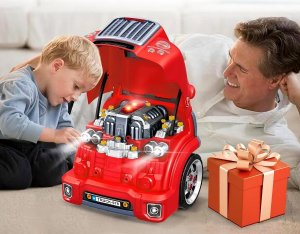 Qulki ZESTAW MECHANIKA DLA DZIECI Silnik DO ROZKRĘCANIA SAMOCHÓD AUTO WARSZTAT Efekty 7