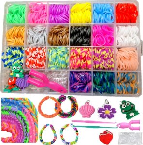 Qulki Gumki do robienia bransoletek biżuterii duży zestaw LOOM BANDS 1