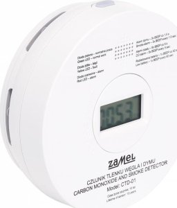 Zamel Czujnik tlenku węgla i dymu, z wbudowaną baterią CTD-01 2