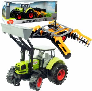 Qulki Duży traktor z przyczepą ciągnik z ładowarką czołową NAPĘD ruchome elementy 1