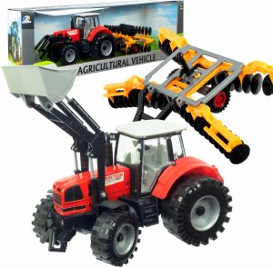 Qulki Duży traktor z przyczepą ciągnik z ładowarką czołową NAPĘD ruchome elementy 1