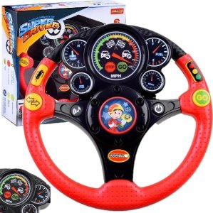 Qulki Kierownica dla dzieci auto symulator jazdy samochodem Świeci dźwięk wibruje 1