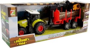 Qulki Traktor Ciągnik rolniczy z przyczepą Światła dźwięki Przyczepa 4